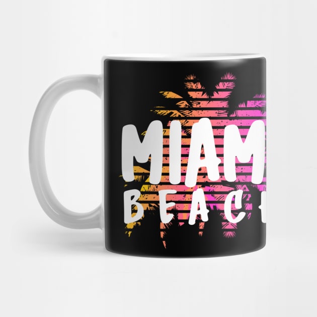 Miami Beach Florida City Palm Trees Sunset Design by FilsonDesigns